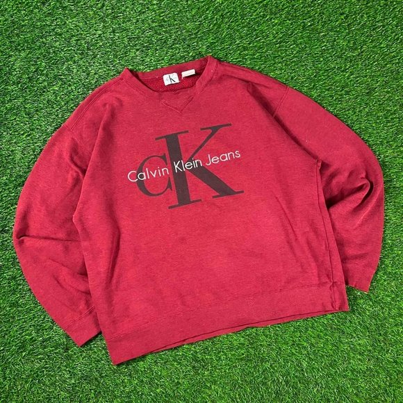Vintage VTG 90’s Calvin Klein Graphic Logo Crewneck Sweater - Picture 2 of 4